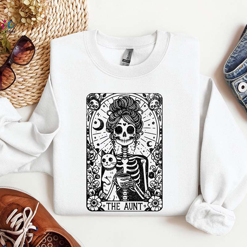 The Aunt Tarot Card Skeleton Sweatshirt