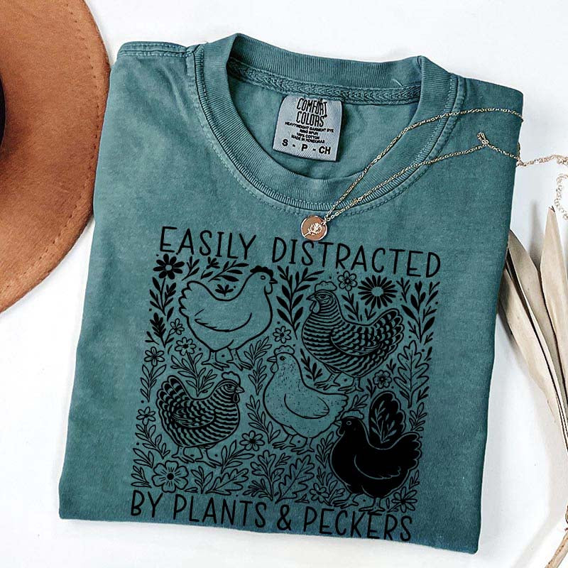 Easily Distracted By Plants and Peckers Wildflowers T-Shirt