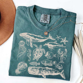 Vintage 90s Sea Animals Ocean Life T-Shirt