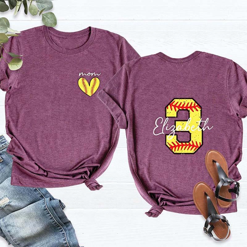Personalized Softball Name Number T-Shirt