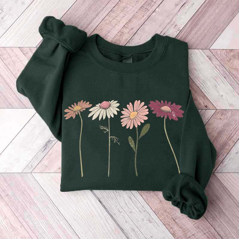 Vintage Floral Boho Wildflower Cottagecore Sweatshirt