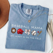 Baseball Mama My Heart Is On The Field T-Shirt
