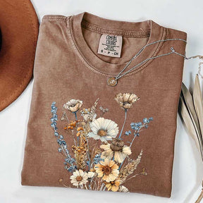 Retro Vintage Pressed Flowers T-Shirt