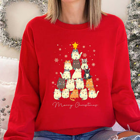 Meow Christmas Cat Tree Sweatshirt