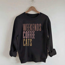 Weekends Coffee Cats Sweatshirt