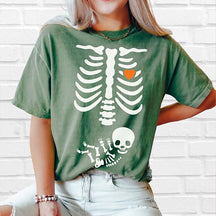 Skeleton Halloween Maternity T-Shirt
