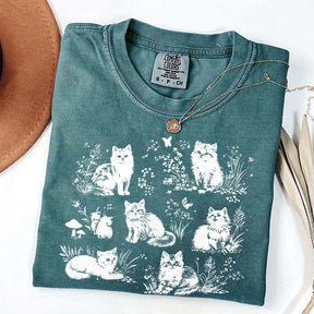 Vintage 90s Cats Pet Floral T-Shirt