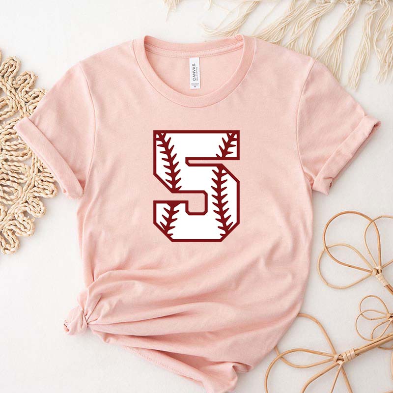 Personalized Baseball Number Minimalist T-Shirt