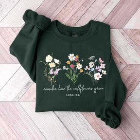 Wildflower Bible Verse Comfort Colors Sweatshirt