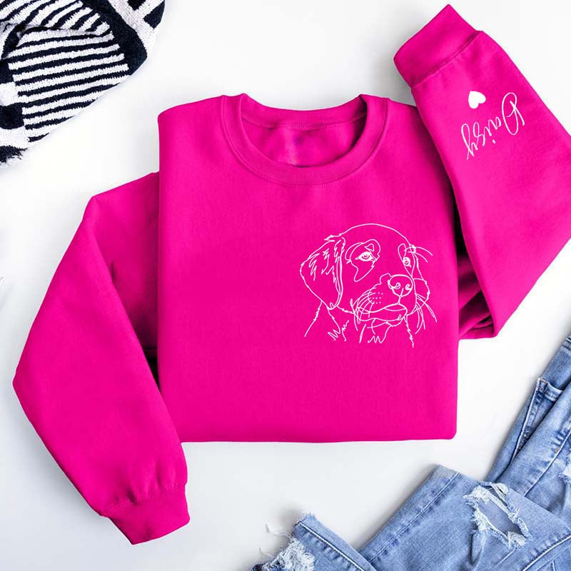 Custom Pet Portrait Line Art Sweatshirt