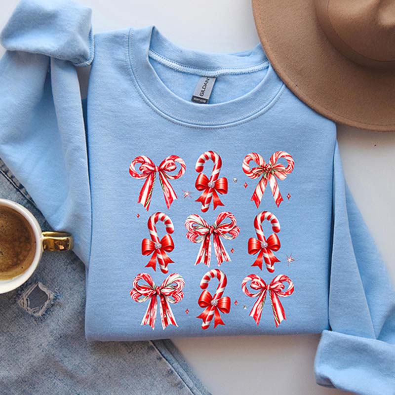 Coquette Christmas Candy Sweatshirt