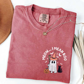 Ghost Cat Meow I Mean Boo T-Shirt