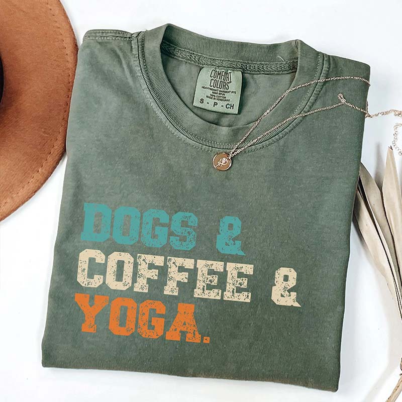 Dogs Coffee Yoga T-Shirt