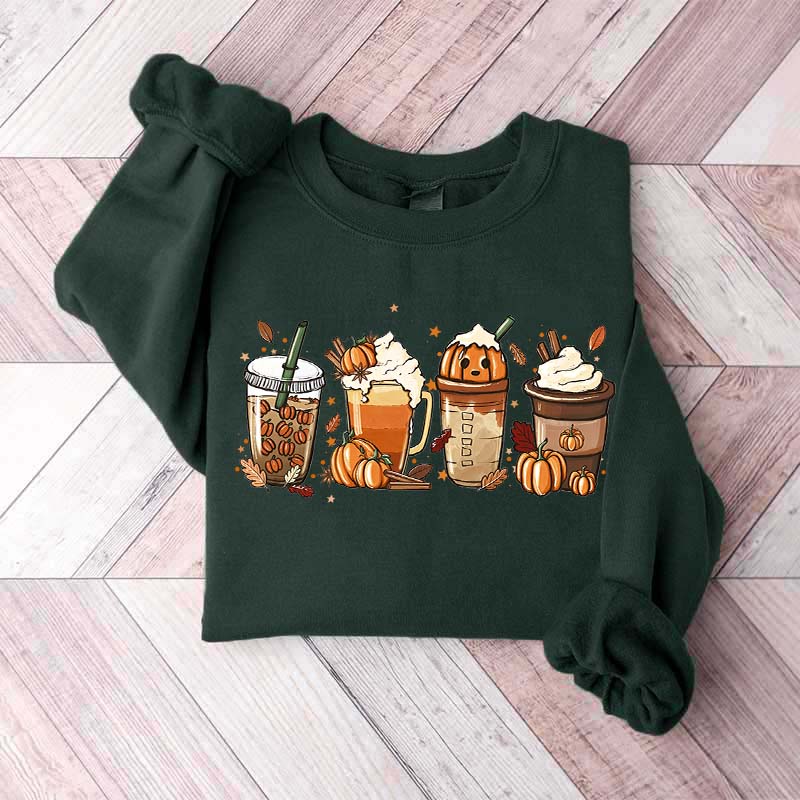 Cute Pumpkin Spice Fall Coffee Sweatshirt