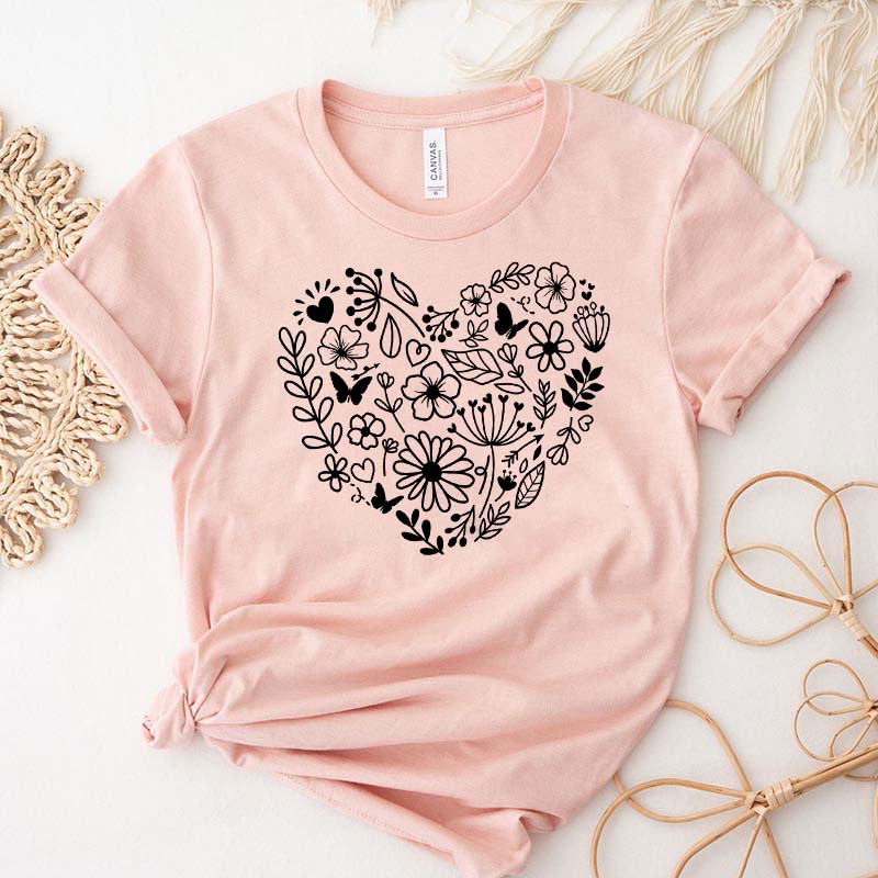 Cute Wildflowers Heart Plant Mama T-Shirt