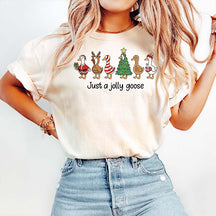 Christmas Goose Just A Jolly Goose T-Shirt