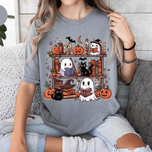 Comfort Colors Ghost Reading Cat T-Shirt