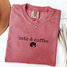 Comfort Colors Cats Coffee T-Shirt