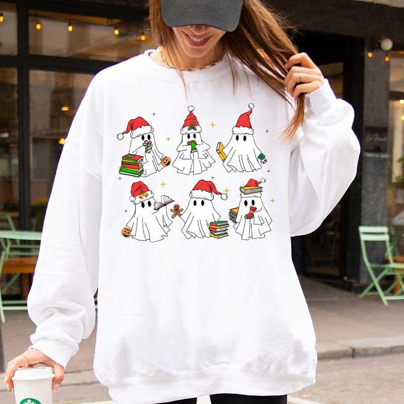 Christmas Ghost Book Lover Sweatshirt