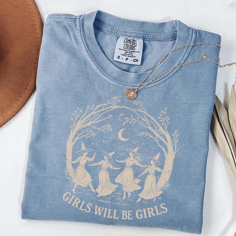 Vintage Girls Will Be Girls Witch T-Shirt