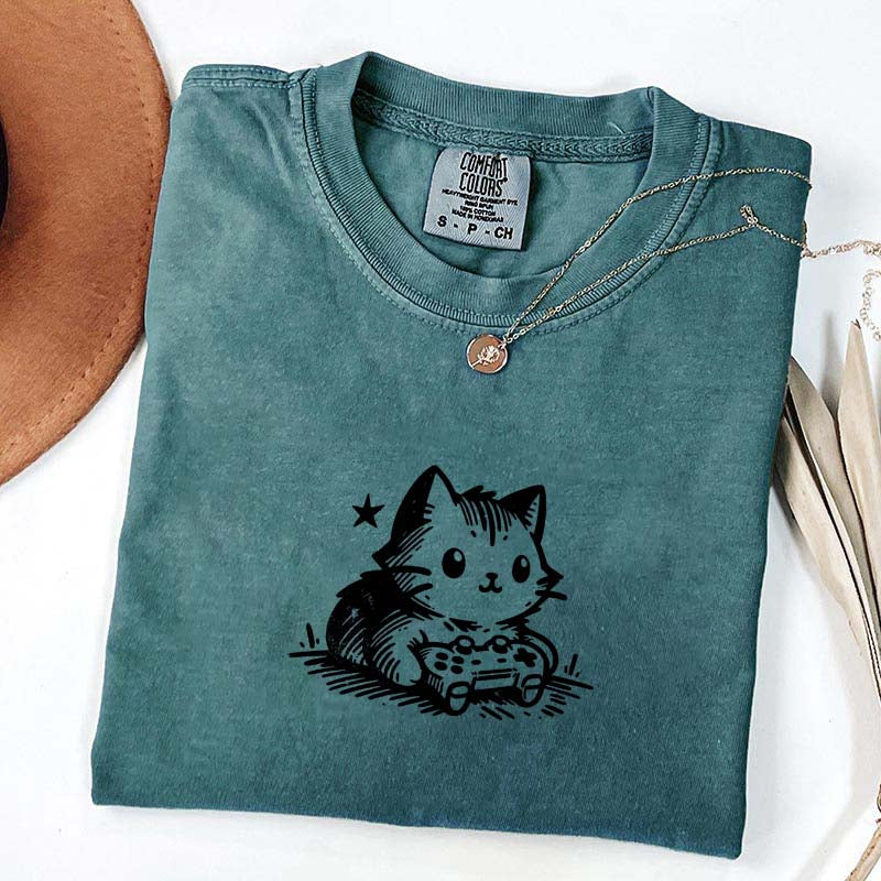 Gamer Cat Funny Gamer T-Shirt
