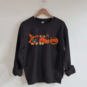 Halloween Black Cat Pumpkin Sweatshirt