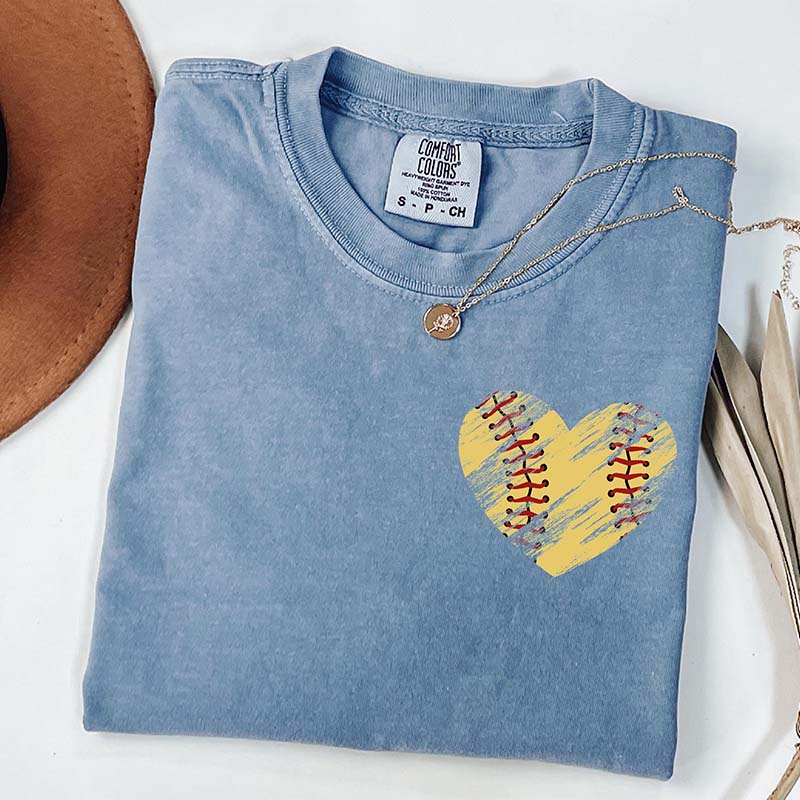 Retro Heart Softball T-Shirt