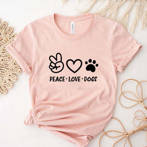 Peace Love Dogs Cute T-Shirt