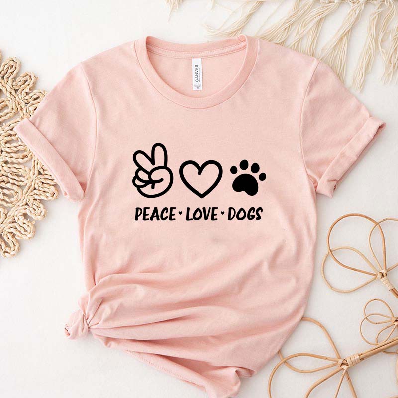 Peace Love Dogs Cute T-Shirt