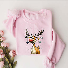 Christmas Reindeer Festive Holiday Funny Deer Sweatshirt