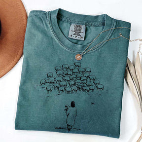 Jesus and Sheep Religious Women T-Shirt