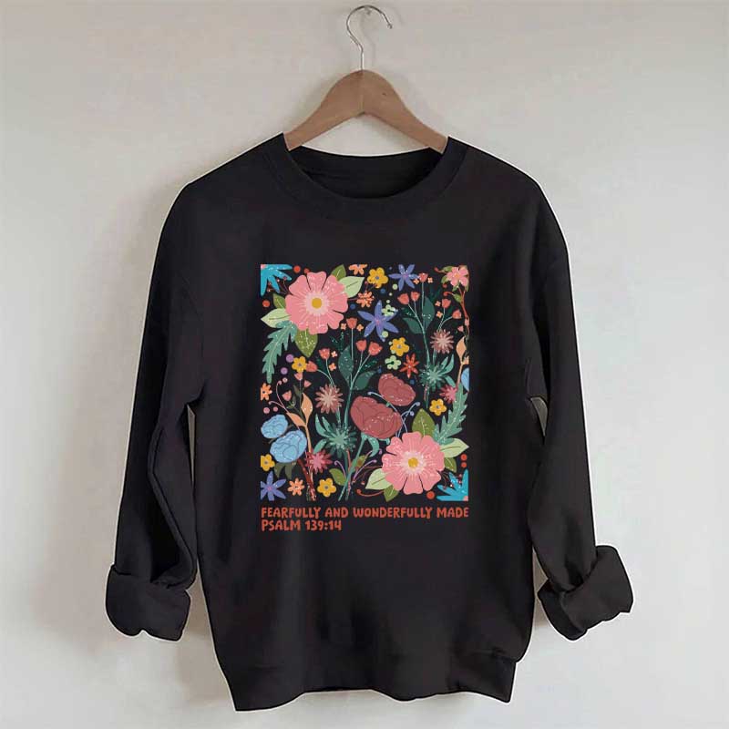 Fearfully And Wonderfully Made Abstract Flower Sweatshirt