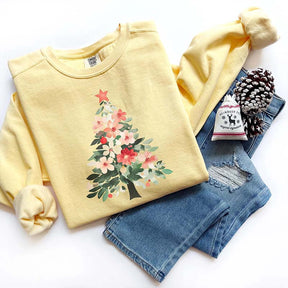 Winter Floral Christmas Tree Sweatshirt