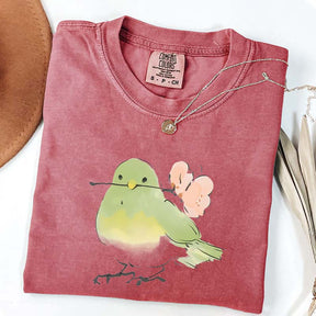 Cute Bird With Flower T-Shirt