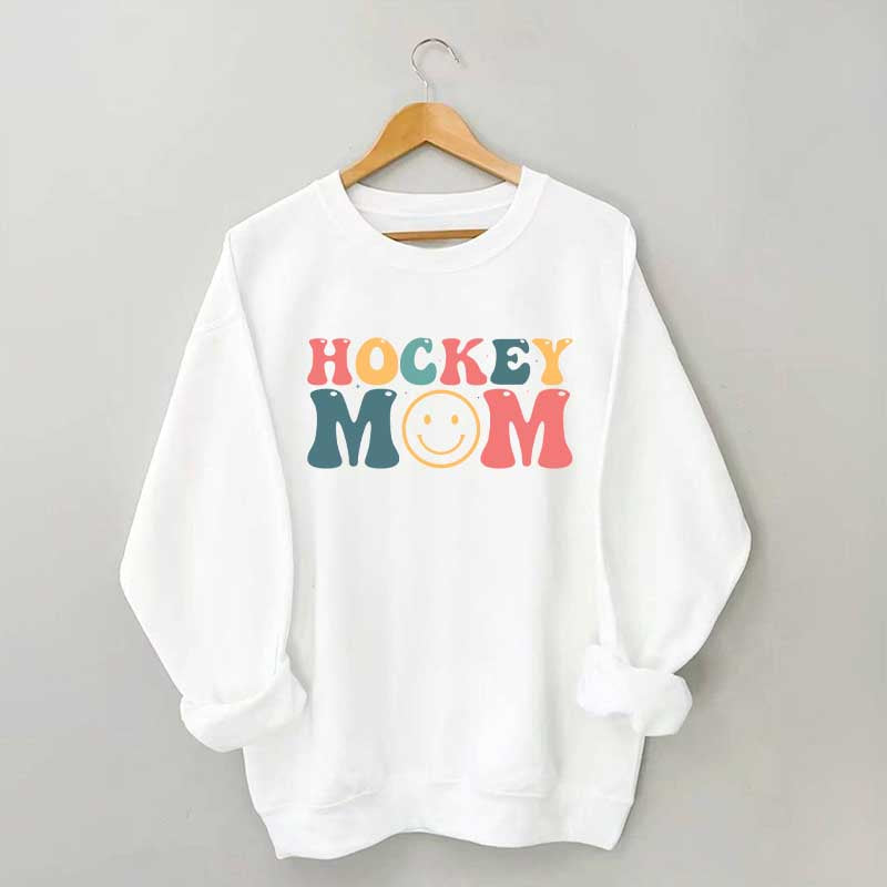 Hockey Mom Smiley Face Sweatshirt