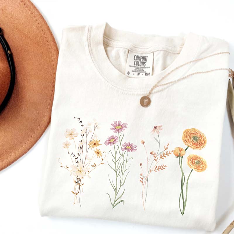 Wild Flower Meadow Cottagecore Aesthetic T-Shirt
