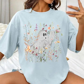 Comfort Colors Cute Ghost in Wildflowers T-Shirt