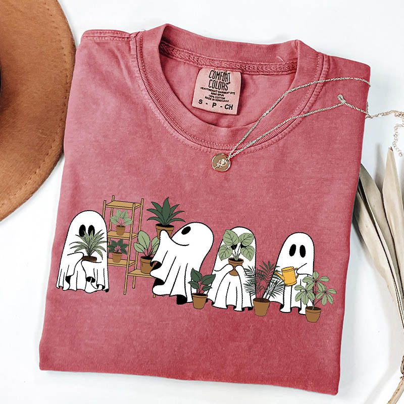 Women Ghost Plant Mom Halloween T-Shirt