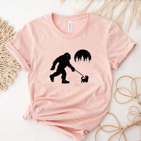 Bigfoot Walking Corgi Dog T-Shirt