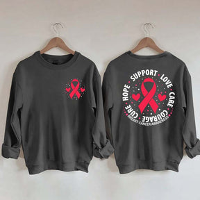 Breast Cancer Awareness Support Love Care Courage Sweatshirt