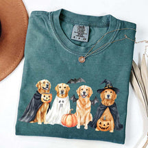 Halloween Golden Retriever Bat T-Shirt