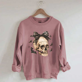 Halloween Skull Bow Sweatshirt