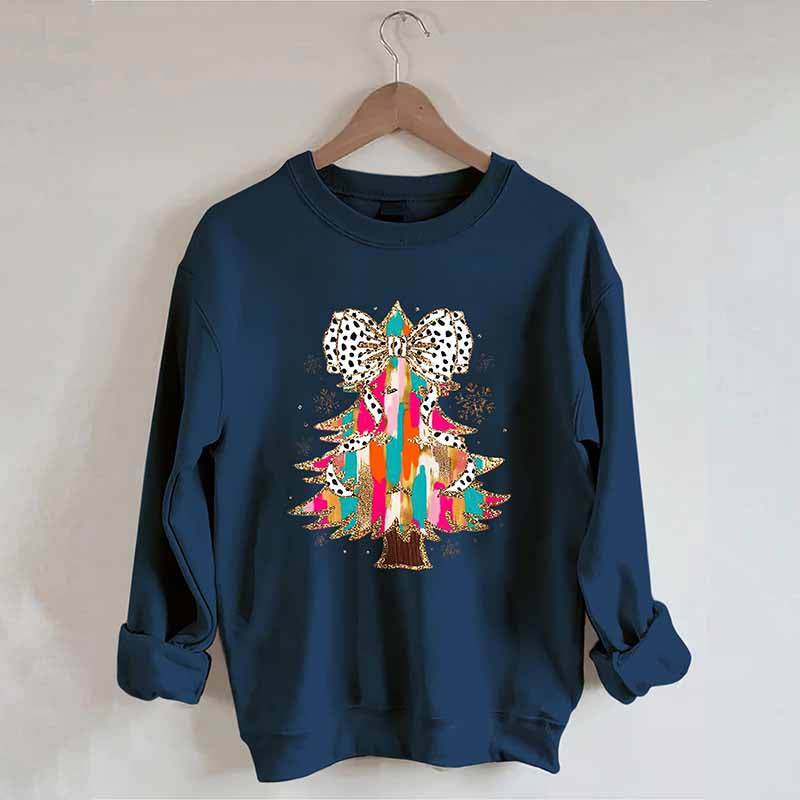 Coquette Glitter Christmas Tree Sweatshirt