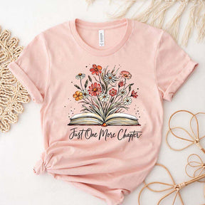 Floral Reading Just One More Chapter T-Shirt