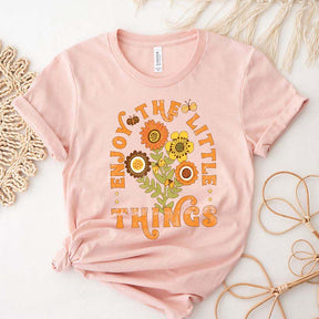 Enjoy The Little Things Orange Flower T-Shirt