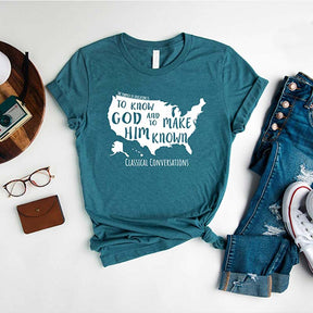 Classical Conversations To Know God and Make Him Known USA T-Shirt