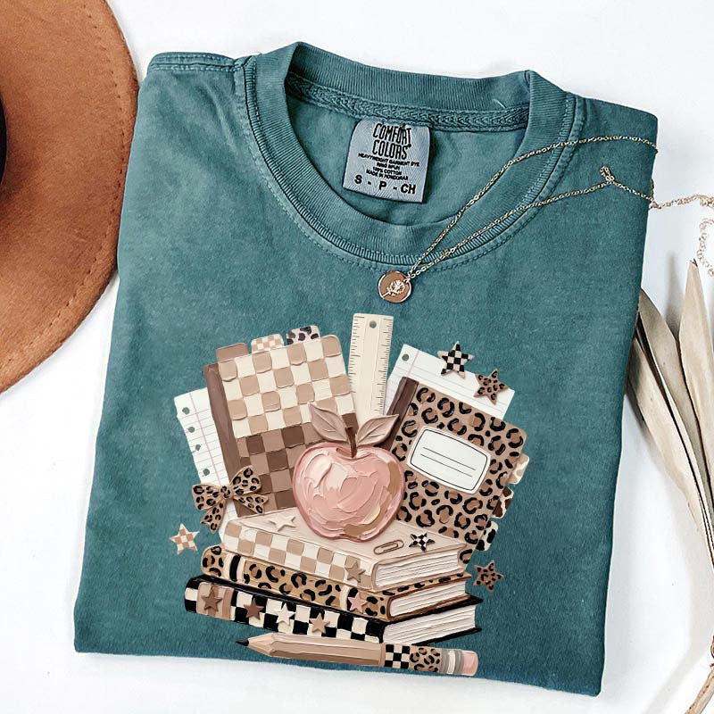 Checkered Leopard Teacher T-Shirt