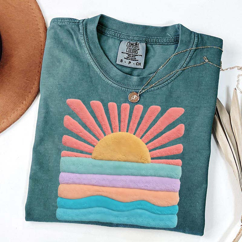 Trendy Aesthetic Sun Printed T-Shirt
