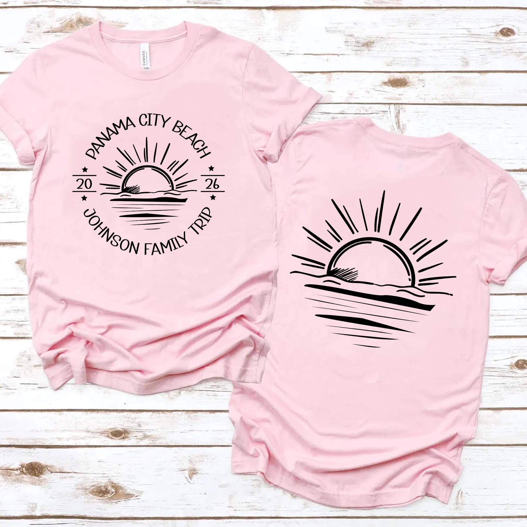 Custom Sun Family Beach Vacation T-Shirt