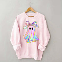 Sparkly Bow Rainbow Ghost Sweatshirt